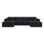 Canapé modulaire entièrement compressé de 142 po x 82 po, en forme de U avec repose-pieds, chenille rayée de luxe avec coussin moelleux en forme de nuage, sans assemblage requis, pour salon et appartement-575684343