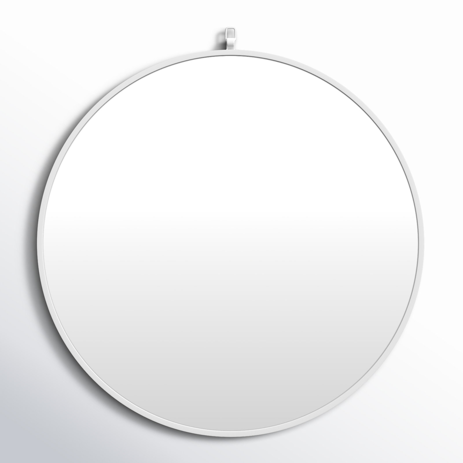 Cassie Metal/Manufactured Wood Round Wall Mirror, 32" x 32" , White