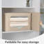 Ensemble de 3 bacs de rangement pour vêtements, boîte de rangement pliable en métal, ensemble de rangement en tissu empilable avec poignées de transport et fenêtre transparente-112728217-112728224