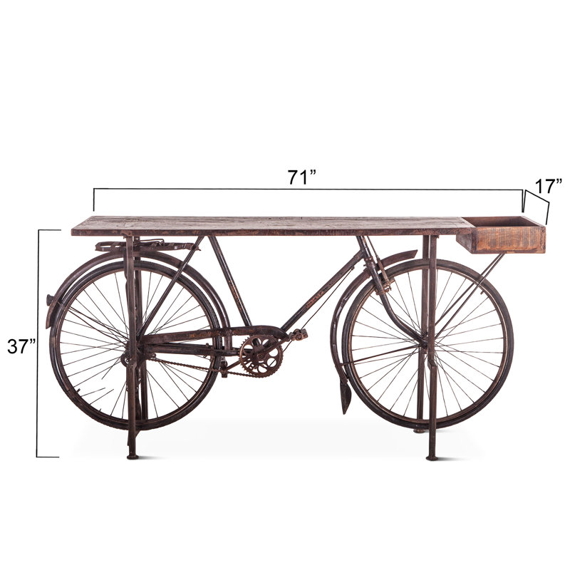 71'' Solid Wood Top Console Table
