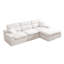 Canapé d'angle avec dossier haut, canapé en L avec chenille flammée, coussin en éponge haute densité compressé, canapé sans assemblage peu encombrant pour le salon, un appartement-784294320