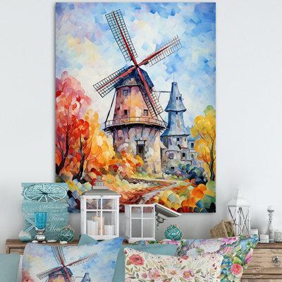 Fauvist Windmill Meadows III - Wind Turbines, art mural