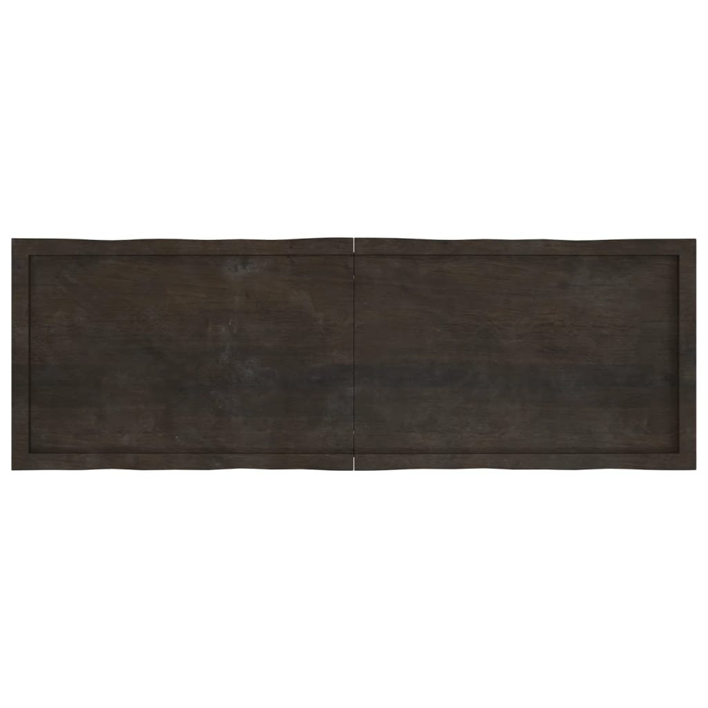 Vidaxl Solid Wood Live Edge Table Top - 160x50x(2-4)cm - Dark Brown - Image 3