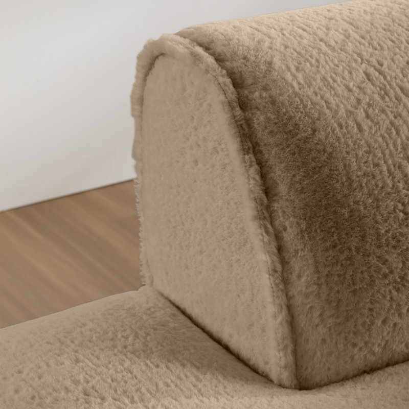Chaise longue modulaire rembourrée avec dossier Cianciulli, Kaki