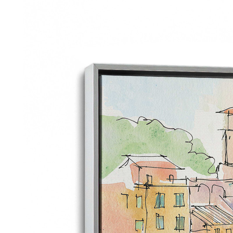 «Sails on the Waterfront», reproduction sur toile, Polished Chrome Floater Frame, 12.75" H x 18.75" W