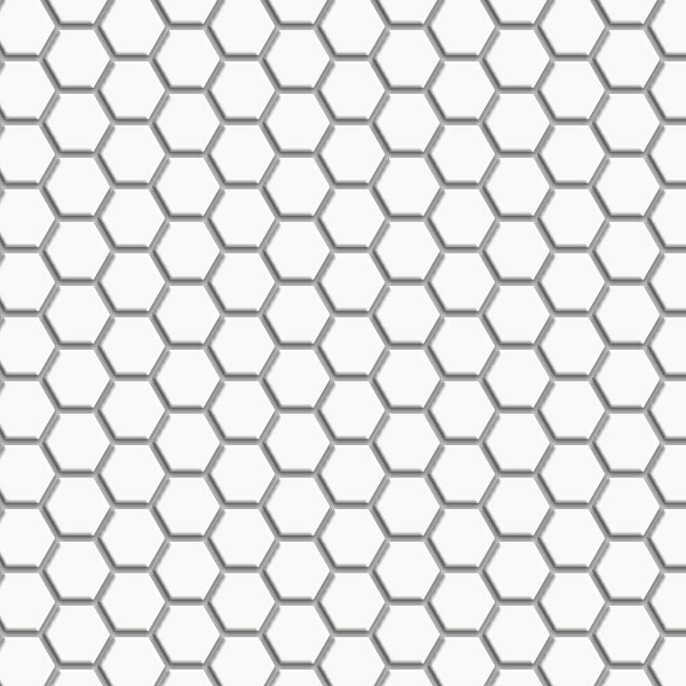 Metro Hex 1" Mosaic, White, Glossy