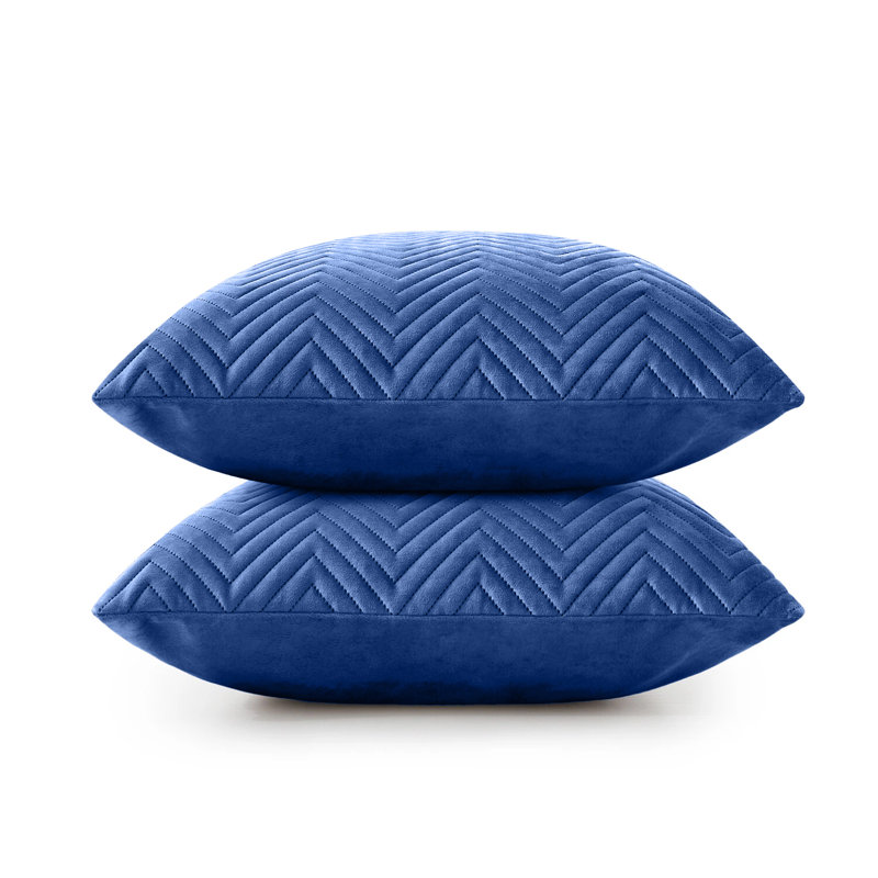 Chevron Square Cushion, Navy