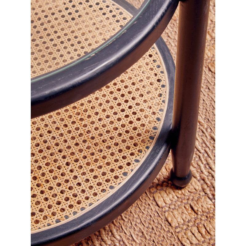 Amogh Glass Top End Table