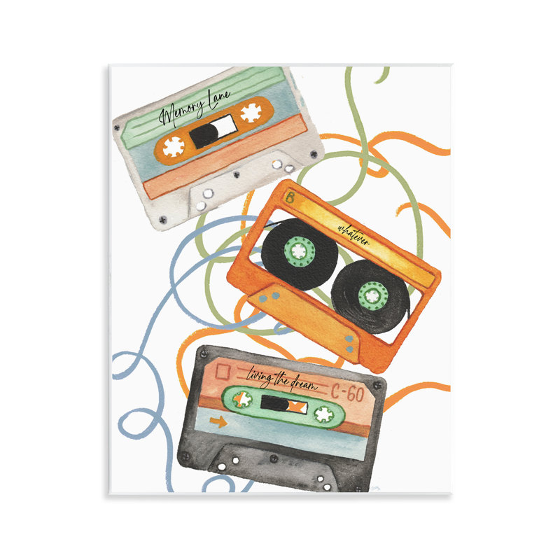 Cassette Mix Tapes Trio, plaque murale, conception par Elizabeth Medley