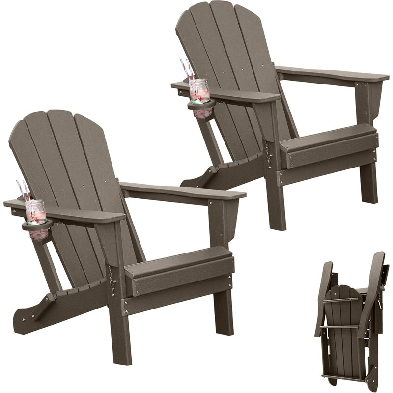 Ensemble de 2 chaises Adirondack (y compris les chaises de patio), Brun
