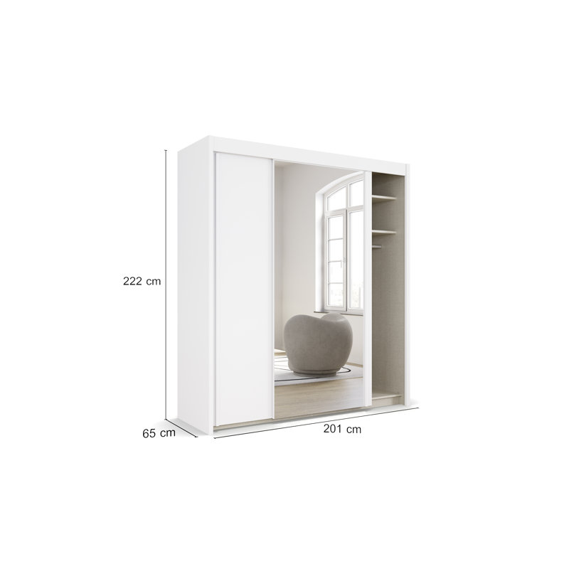 Imperial 2 Door Sliding Wardrobe, Alpine white