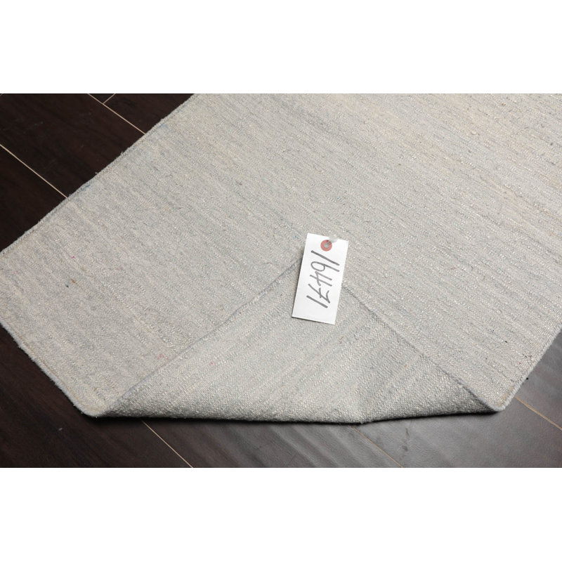 Kilim Non-Skid Kitchen Mat, Silver Gray