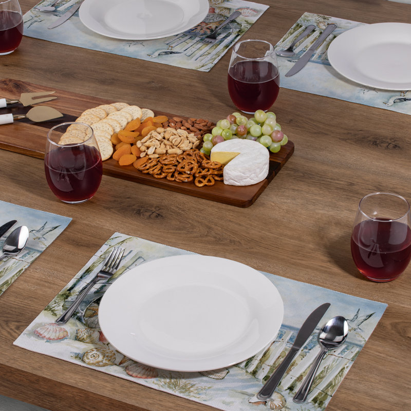 Dovecove Coastal Sanctuary 4-Pack Cotton Blend Rectangular Placemats