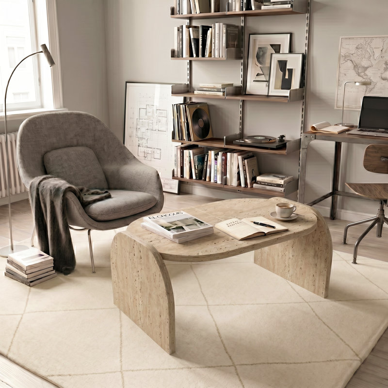 Monde Standard Coffee Table, Travertein