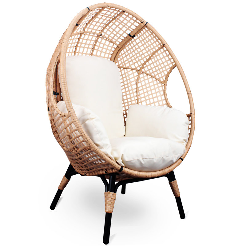 Fauteuil de patio modèle 4 avec coussin beige