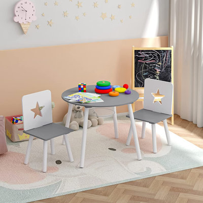 Kinloch Kids 3 Piece Round Play Or Activity Table and Chair Set