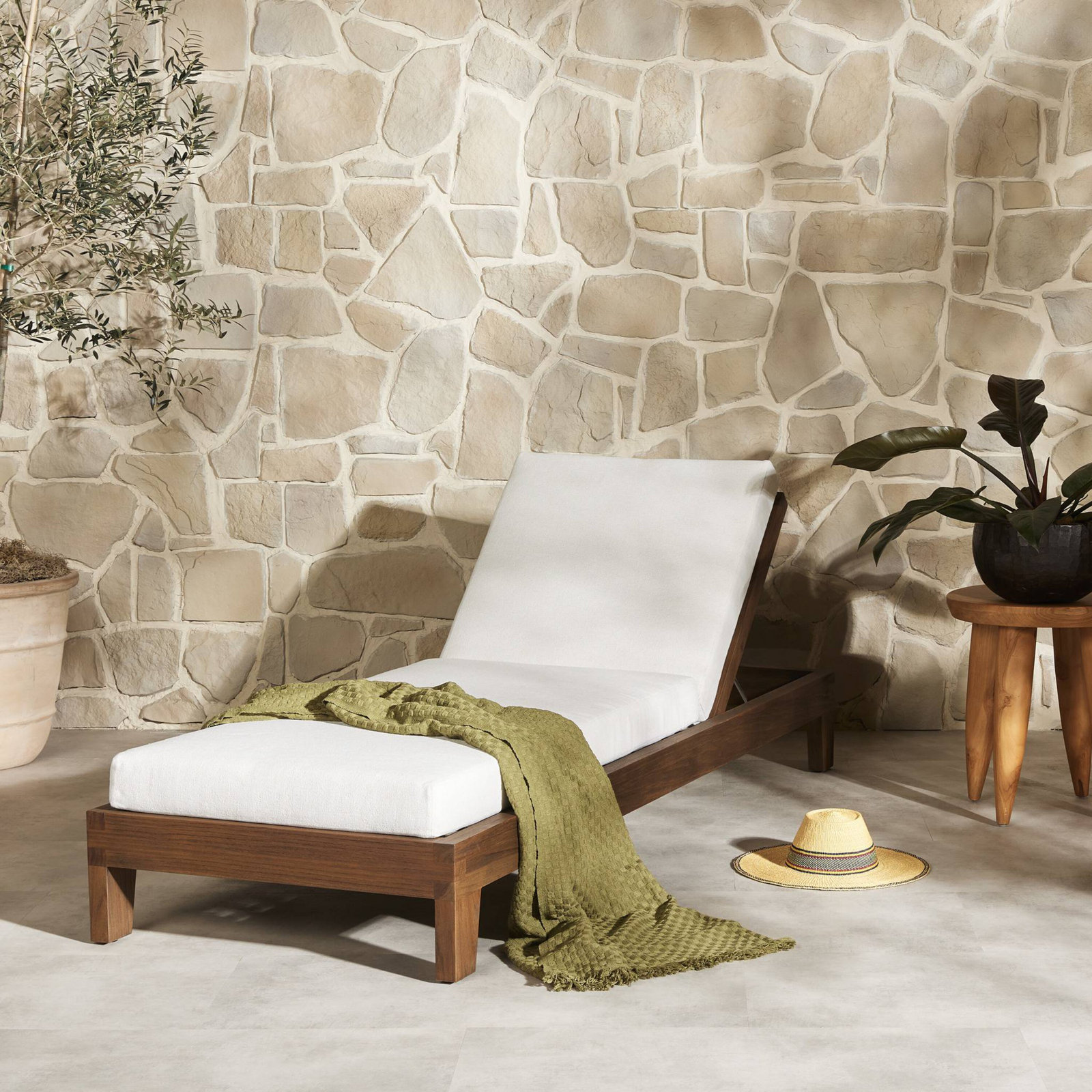 Cassia 30'' Outdoor Teak Chaise Lounge