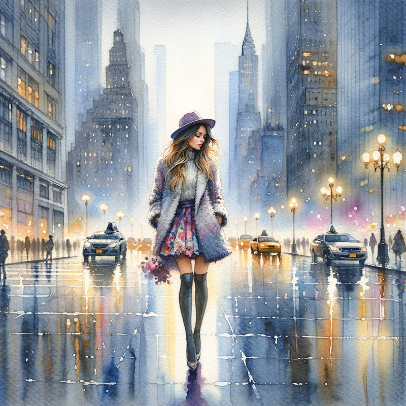 Urban City, paysage urbain tendance au crépuscule, H 20 po x l 20 po x P 1,5 po