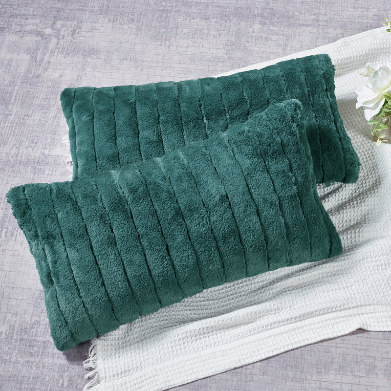 Housse de coussin en polyester Super Mink, Noir sarcelle
