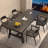 Breki 6 - Person Pine Solid Wood Solid Wood Top Trestle Dining Set-161088944