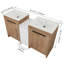 Meuble-lavabo autoportant avec lavabo en céramique et armoires de rangement, porte à fermeture douce