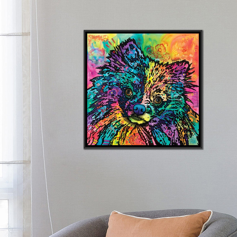 « dasher », impression sur toile, H 18 po x l 18 po x P 1,5 po, Toile encadrée noire, Pas de tapis