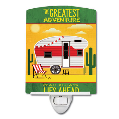 Greatest Adventure Retro Camper Desert Ceramic Night Light