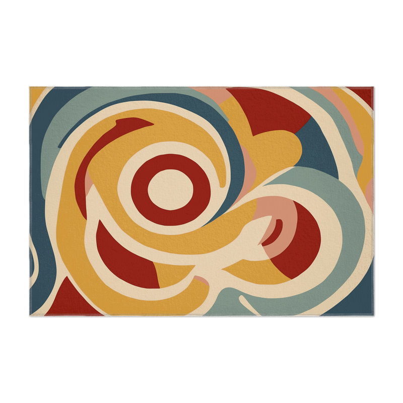 Retro Stomp Indoor And Outdoor Area Rug, Rectangle 1'6" x 2'6"