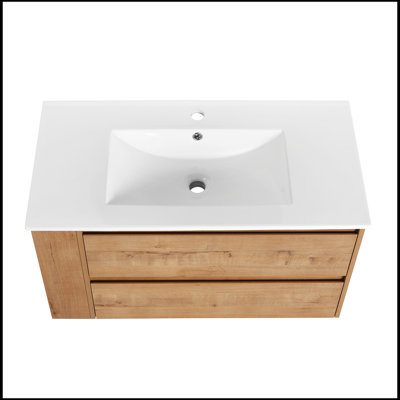 Meuble-lavabo mural 36 po avec lavabo en céramique