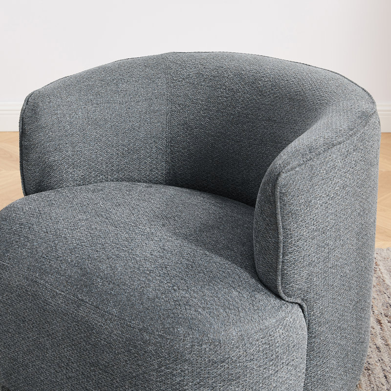 Bernado 31.1'' Wide Fabric Swivel Barrel Chair, Blue