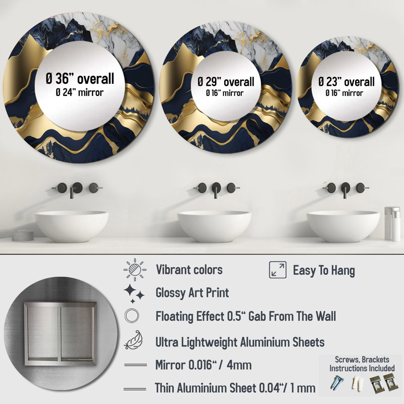 Miroir mural Shiff, 23 po x 23 po