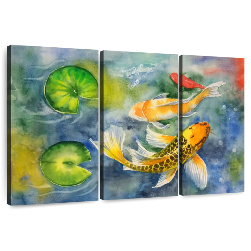 Brampt Pond Of Golden Koi, 20" H x 33" W