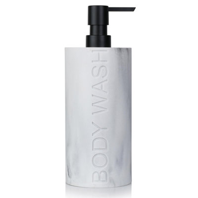  Refillable Body Wash Pump Dispenser - Body Wash White Marbled