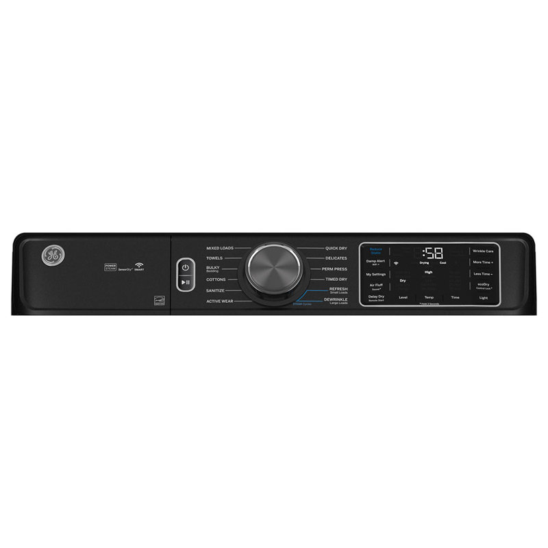 Ge® 7,8 pieds Pi. Capacité de la sécheuse électrique à chargement frontal avec cycle de vapeur et de désinfection - Gfd65esmvds
