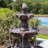Mediterranean Light Brown Resin 4-Tier Outdoor Fountain