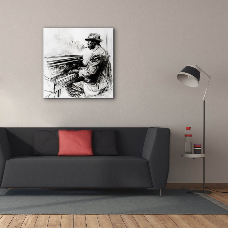 «Jazz Serenade» par Andreas Magnusson, art mural sur toile, 37" H x 37" W x 1.5" D