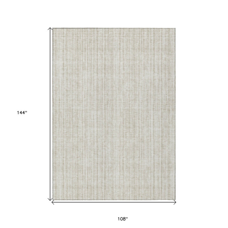 Tapis extérieur lavable rayé ivoire et beige 9 pi x 12 pi