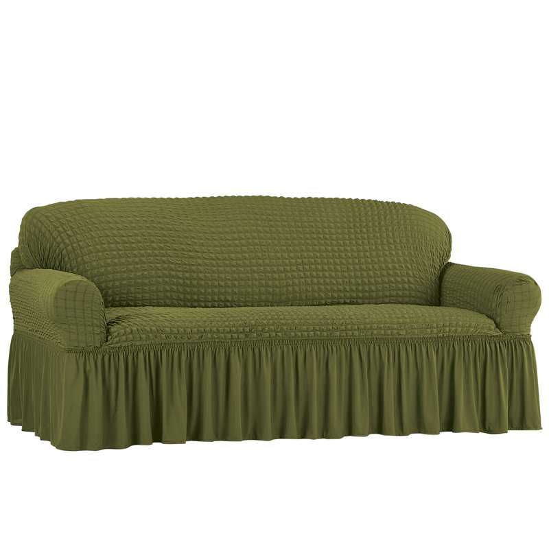 Housse pour canapé à coussins carrés texturés, Vert, 2.36" H x 90"W x 90"D