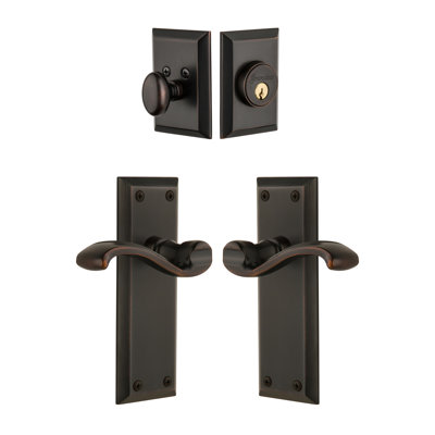 Fifth Avenue Entry Lever Set with Deadbolt