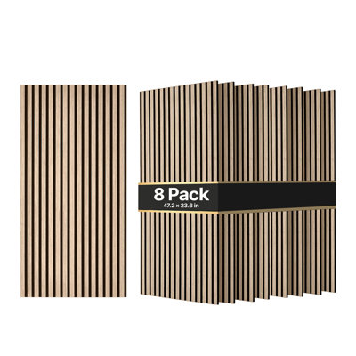 Panneaux muraux en bois, 120 x 60 cm, panneaux acoustiques à lattes en noyer, absorption acoustique pour salons, chambres, bureaux et studios, décoration murale intérieure, construction PET, trousse de vis incluse