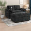 Canapé inclinable noir moderne avec repose-pieds avec rangement USB