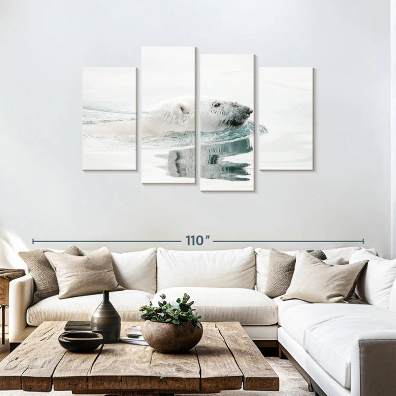Brampt Bathing Polar Bear, 48" H x 75" W