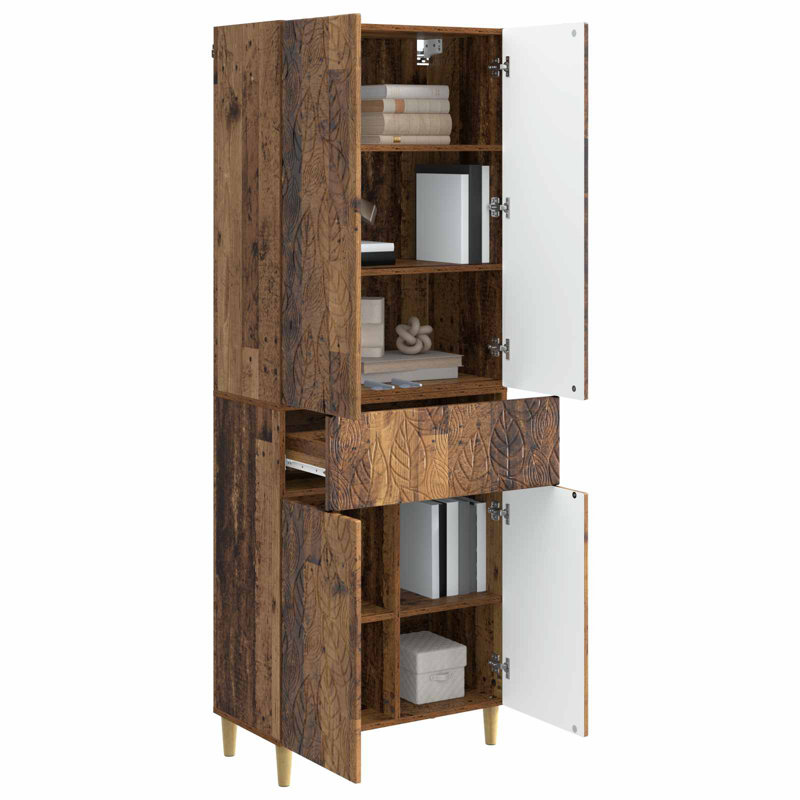 4 -Door 4 Storage Cabinet, Old Wood