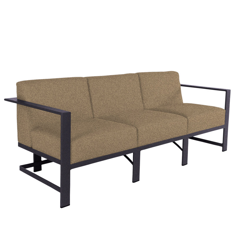 Studio Outdoor 3 - Seat Patio Sofa, Graphite, Alcazar Redwood