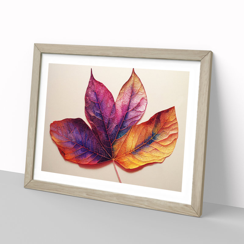 Watercolour Plant Leaf Vol.1 - Framed Print, 46cm H x 64cm W x 2cm D, Oak