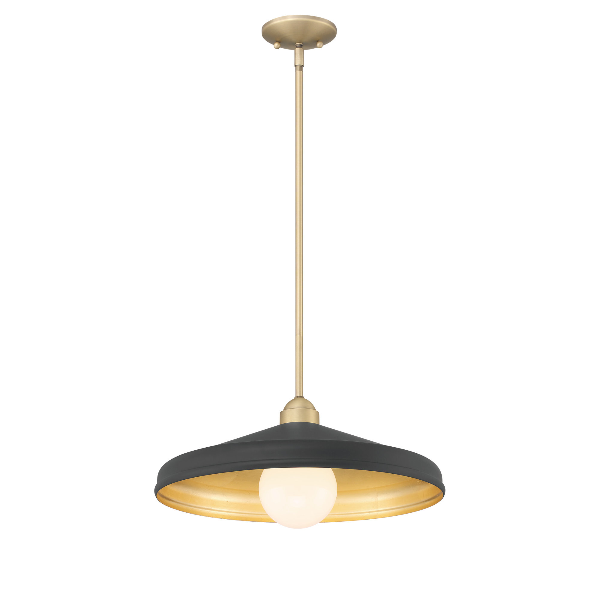 Delilah Single Light Metal Dimmable Pendant, Black
