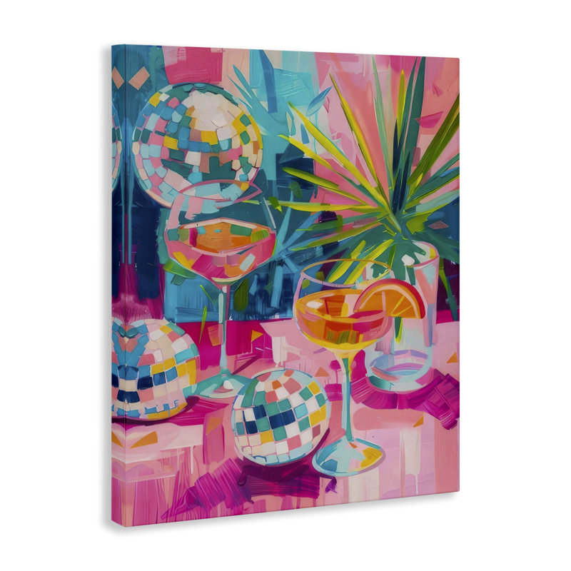 «Dazzling Disco Cocktail», art mural par LSR Design Studio, H 48 po x l 36 po