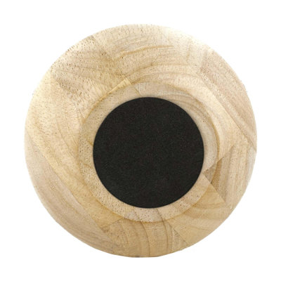 3 in x 6 in Solid Hardwood Round Bun Foot