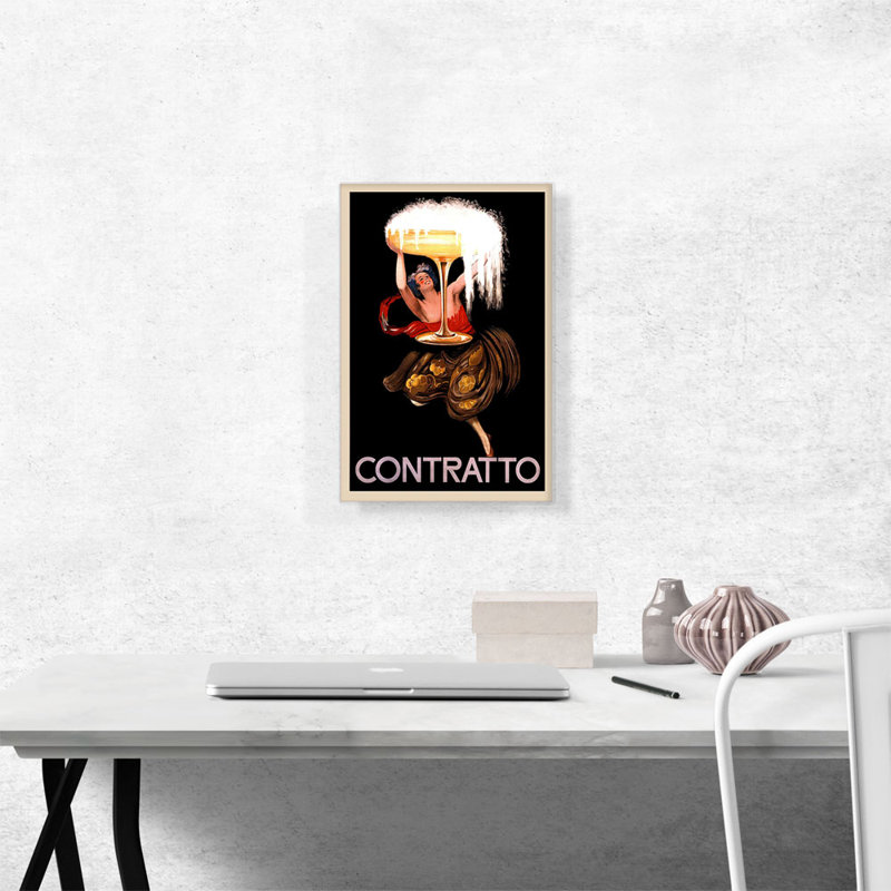 «Contratto Champagne Liquor 1922» par Leonetto Cappiello - reproduction d'art sur toile tendue, H 18 po x l 12 po x P 0,75 po