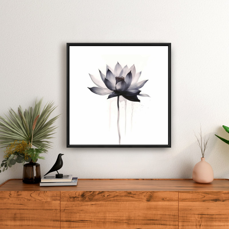 «Blue Abstract Flowers», toile encadrée | Décoration intérieure
